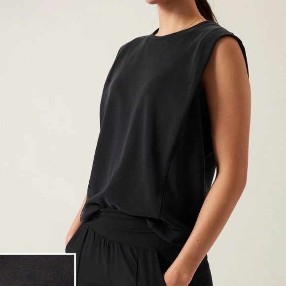 Athleta Tops - ATHLETA Seasoft Tank Sweatshirt Black Size Medium